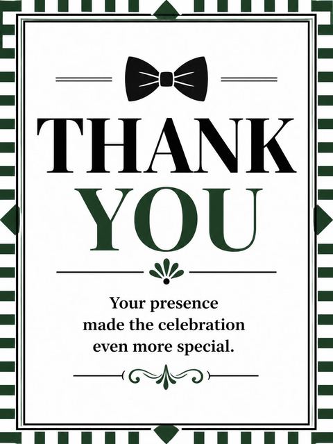 Thank-you flat in the Forest Green Bold Serif 50th Birthday design