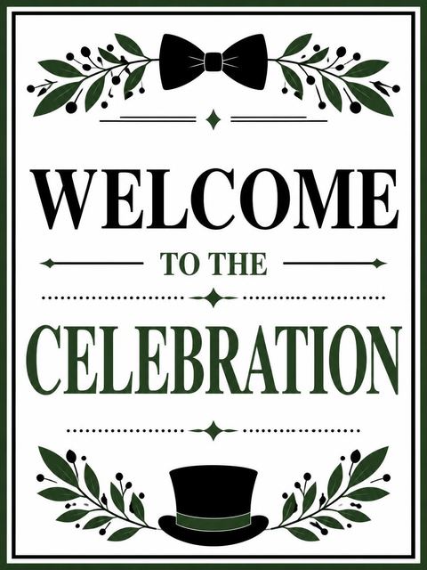 Welcome sign in the Forest Green Bold Serif 50th Birthday design