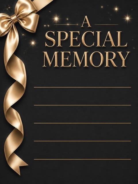 Memory card in the Black and Gold Ribbon 40th Birthday design