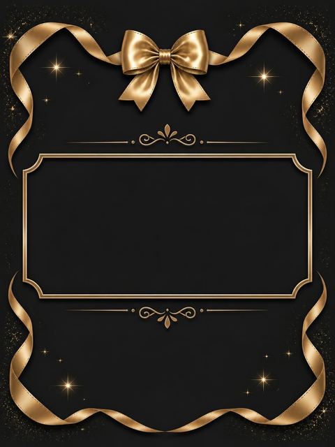 Place card in the Black and Gold Ribbon 40th Birthday design