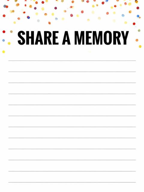 Memory card in the Colorful Confetti 60th Birthday Invitation design