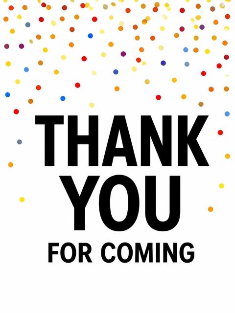 Thank-you flat in the Colorful Confetti 60th Birthday Invitation design
