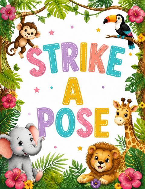 Photo-booth sign in the Jungle Animal Safari 1st Birthday design