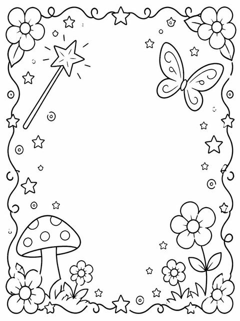 Coloring sheet in the Crayon Texture Fairy 6th Birthday design