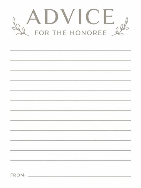 Advice card in the Taupe Brush-Stroke 60th Birthday Invitation design