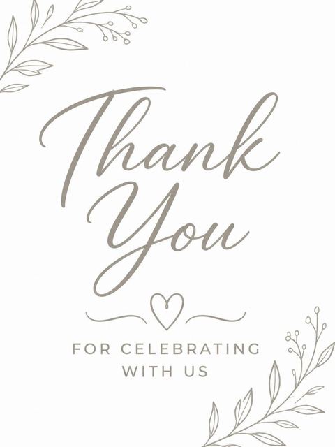 Thank-you flat in the Taupe Brush-Stroke 60th Birthday Invitation design