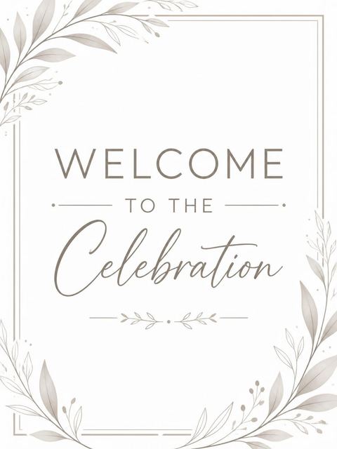 Welcome sign in the Taupe Brush-Stroke 60th Birthday Invitation design