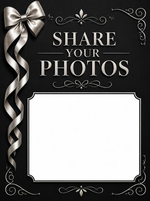 Hashtag card in the Silver Ribbon Matte Black 40th Birthday design