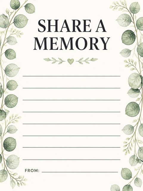Memory card in the Green Eucalyptus 50th Birthday Invitation design