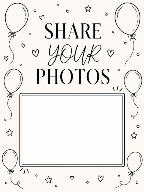 Hashtag card in the Minimalist Black and Cream Balloon 13th Birthday design