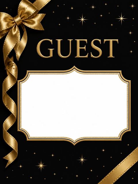 Place card in the Gold Ribbon Black 95th Birthday design