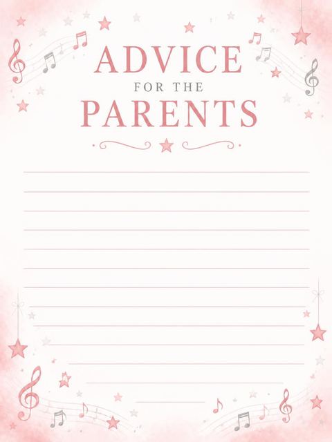 Advice card in the Pink Watercolor Star Baby Shower design