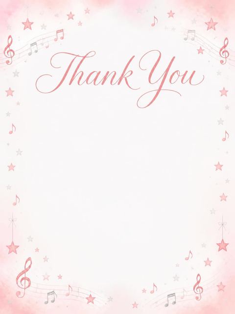 Thank-you flat in the Pink Watercolor Star Baby Shower design