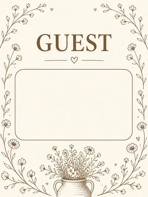 Place card in the Warm Brown Wildflower 90th Birthday design