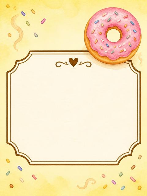 Place card in the Watercolor Donut 2nd Birthday design
