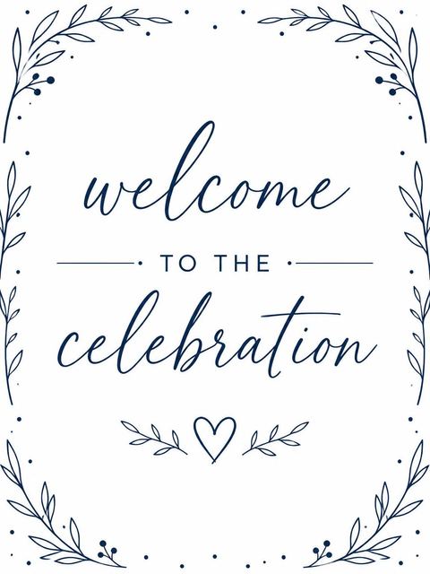 Welcome sign in the Navy Script Minimalist 16th Birthday Invitation design