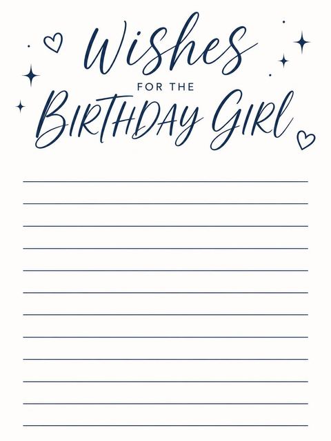 Wishes page in the Navy Script Minimalist 16th Birthday Invitation design