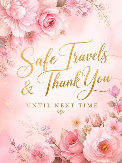 Goodbye card in the Blush Rose 25th Birthday design