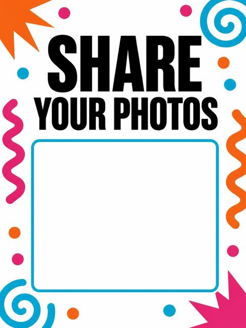 Hashtag card in the Neon Geometric 10th Birthday Invitation design