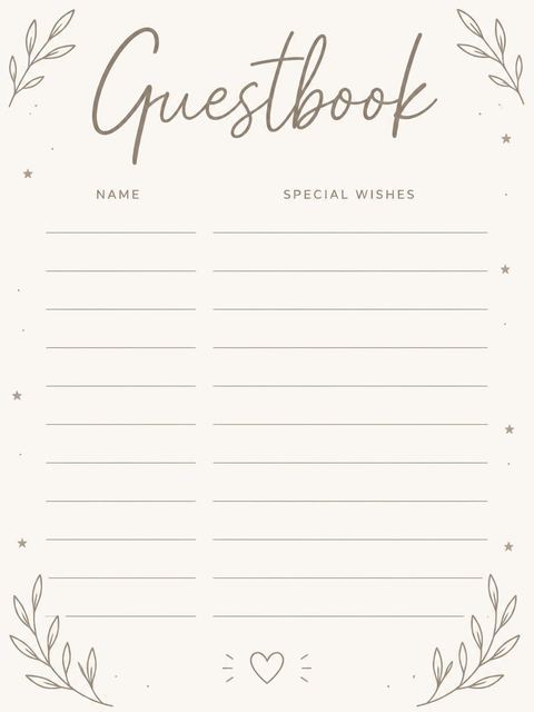 Guest sign-in sheet in the Taupe Calligraphy Minimalist 3rd Birthday Invitation design