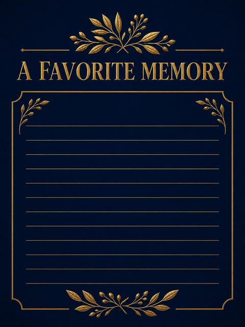Memory card in the Navy and Gold Monogram 65th Birthday design