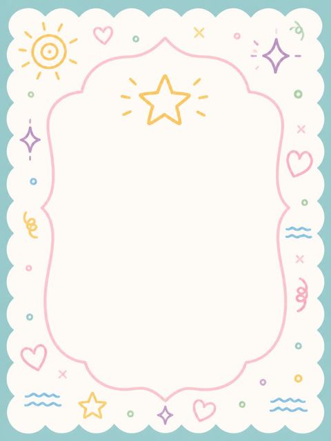 Place card in the Pastel Doodle Scalloped Pool 15th Birthday design