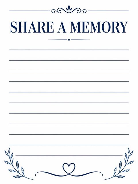 Memory card in the Navy Script Milestone Birthday Invitation design