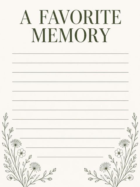 Memory card in the Ink Botanical Bistro 80th Birthday Invitation design