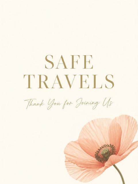 Goodbye card in the Elegant Poppy Line Wedding design
