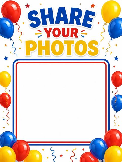 Hashtag card in the Primary Color Balloon 18th Birthday design