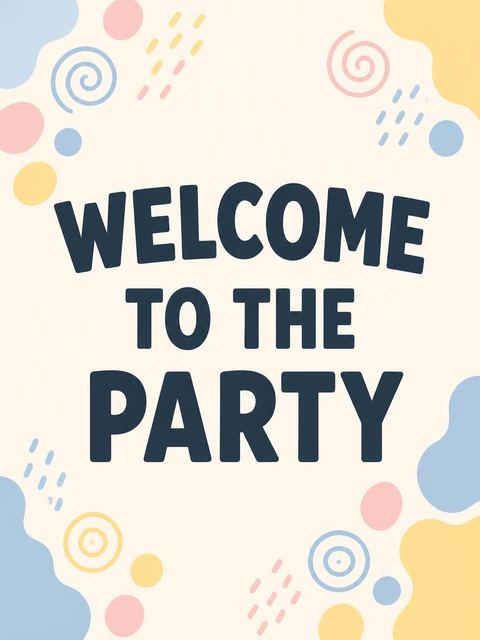 Welcome sign in the Pastel Abstract Shape 50th Birthday Invitation design