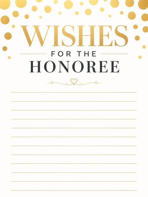 Wishes page in the Gold Foil Confetti 30th Birthday design