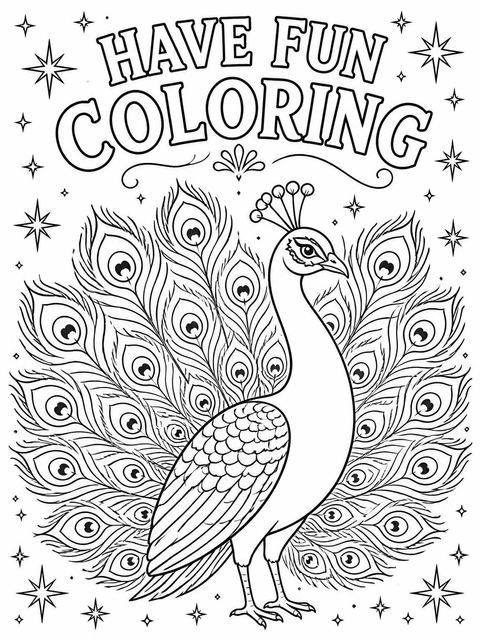 Coloring sheet in the Watercolor Teal Peacock 6th Birthday Invitation design