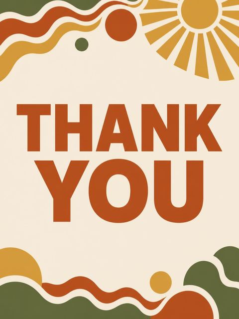Thank-you flat in the Earth Tone Sun 60th Birthday design