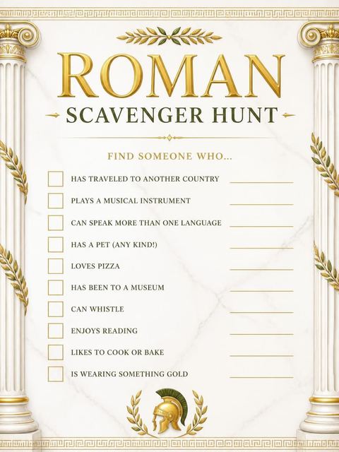 Scavenger hunt in the Roman Coliseum Laurel Wreath 12th Birthday design