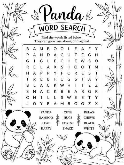 Coloring sheet in the Watercolor Panda Bamboo Forest 6th Birthday design