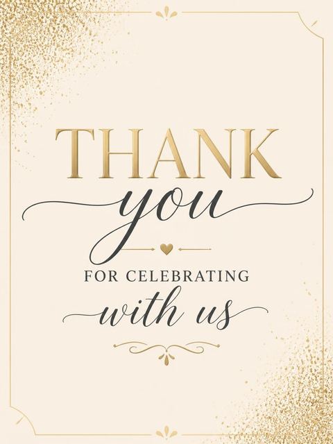 Thank-you flat in the Elegant 65th Birthday design