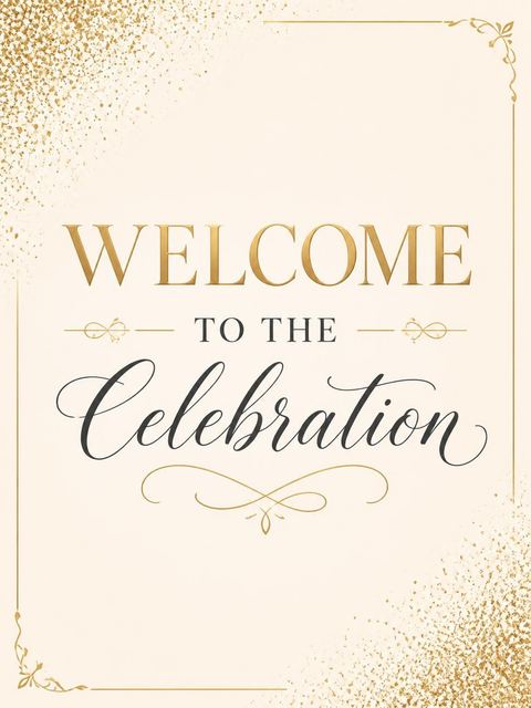 Welcome sign in the Elegant 65th Birthday design