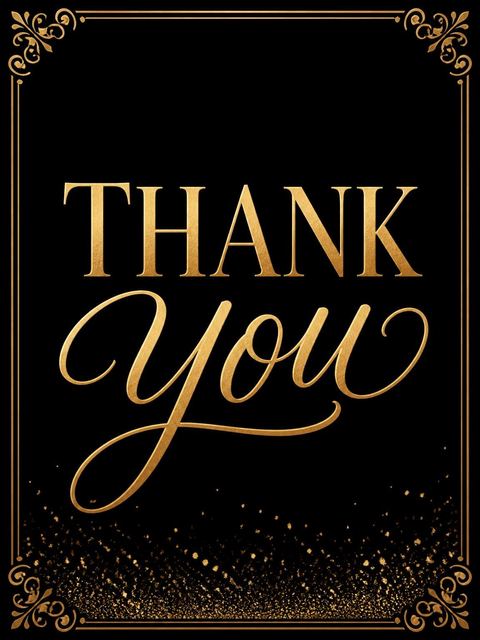 Thank-you flat in the Gold Foil Black 40th Birthday design