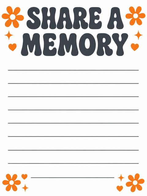 Memory card in the Orange Bubble Letter 90th Birthday design