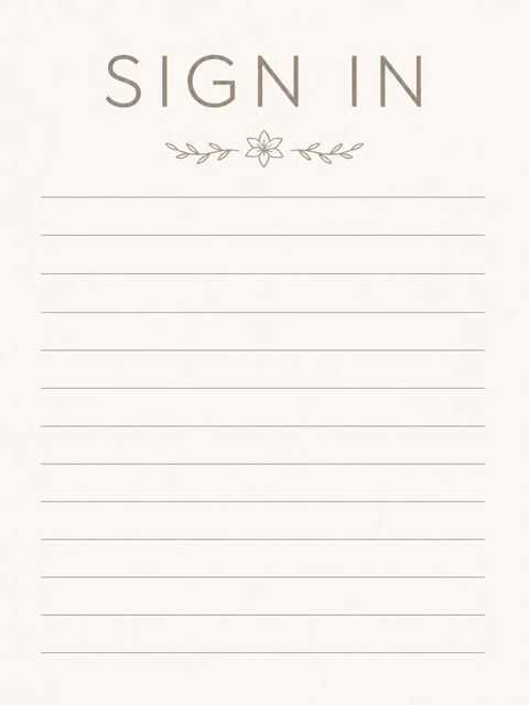 Guest sign-in sheet in the Minimalist Cream Birthday Invitation design