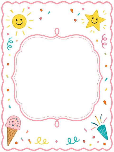 Place card in the Pink Scalloped Sun Star 10th Birthday design