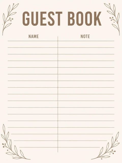 Guest sign-in sheet in the Taupe Minimalist Typography 3rd Birthday design