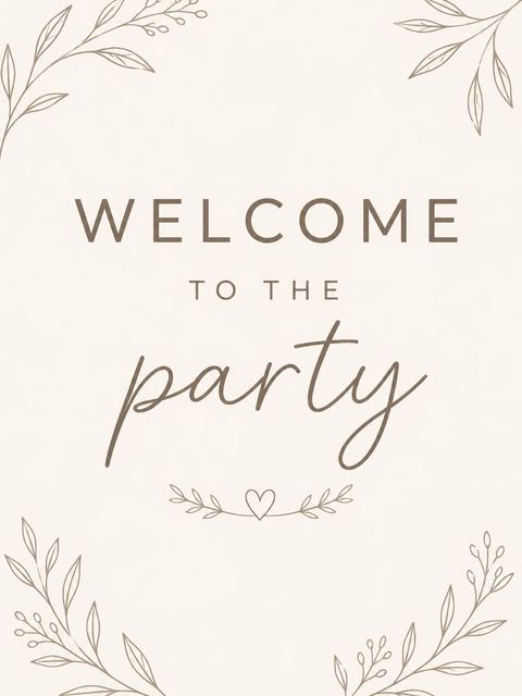 Welcome sign in the Taupe Minimalist Typography 3rd Birthday design