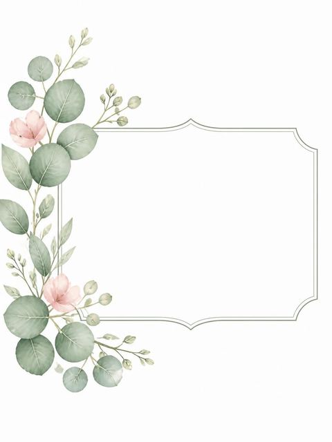 Place card in the Watercolor Eucalyptus Wreath Bridal Shower design
