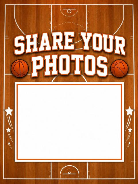 Hashtag card in the Hardwood Basketball Court 15th Birthday Invitation design