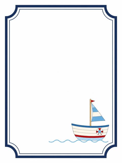 Place card in the Red and Blue Sailboat 1st Birthday design