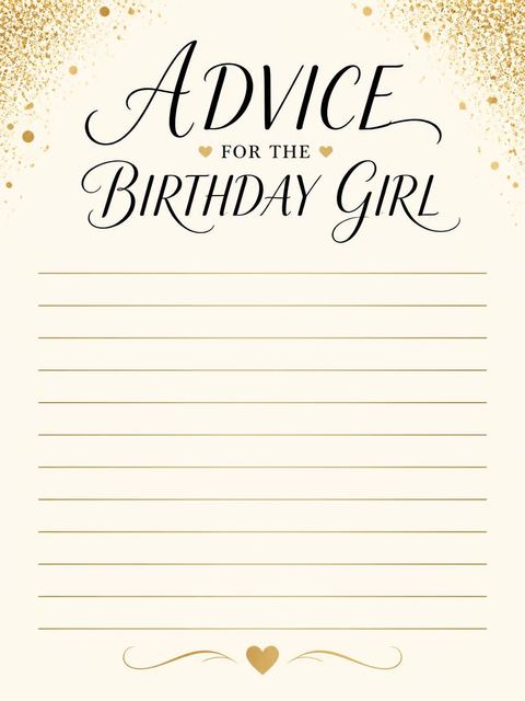 Advice card in the Gold Foil 16th Birthday Invitation design