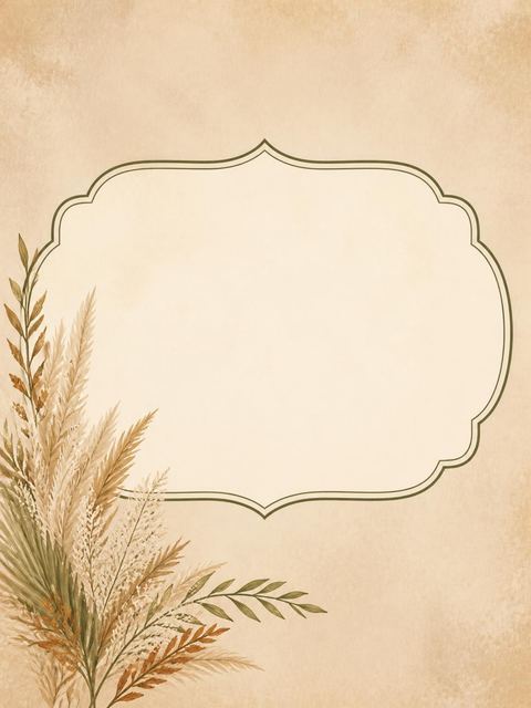 Place card in the Dried Pampas Grass Bridal Shower design