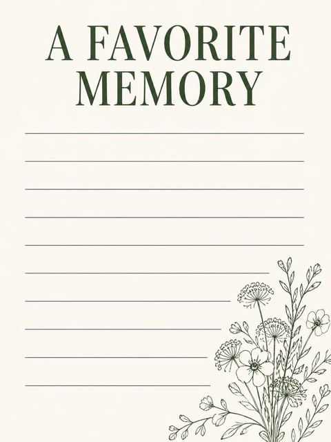 Memory card in the Cream Pen-and-Ink Table Setting Birthday design